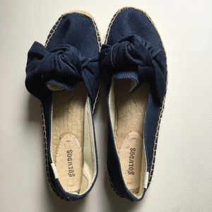 Soludos denim bow espadrilles 10 WORN ONCE